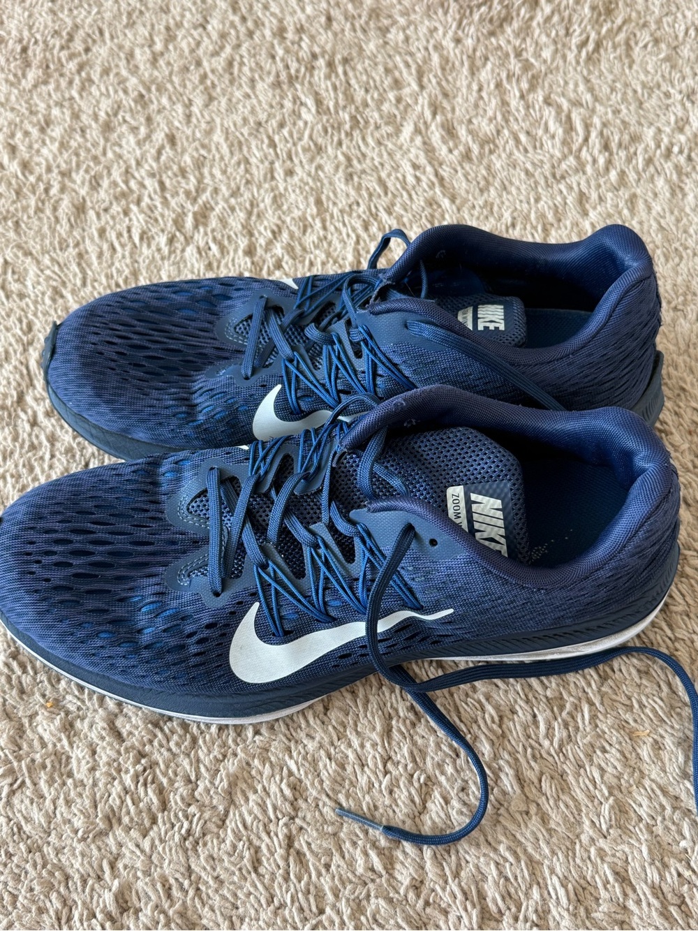 Nike Men’s Athletic Shoes - Dark Blue with White Swoosh